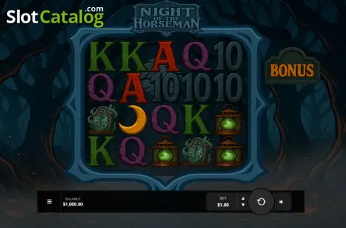 Скрин2. Night of the Horseman слот