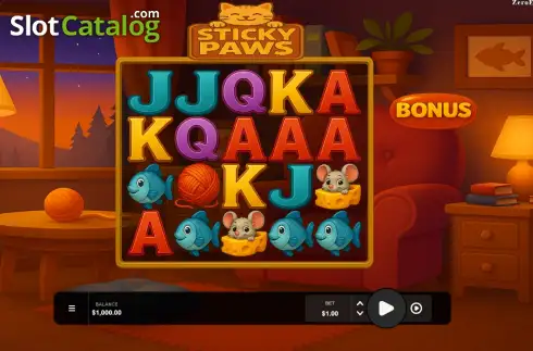 Скрин2. Sticky Paws слот