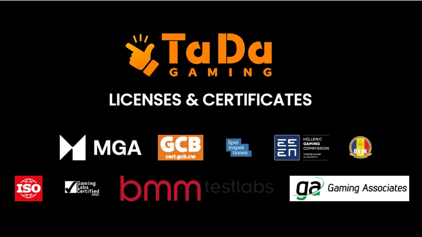 TaDa Gaming Licenses and Certificates